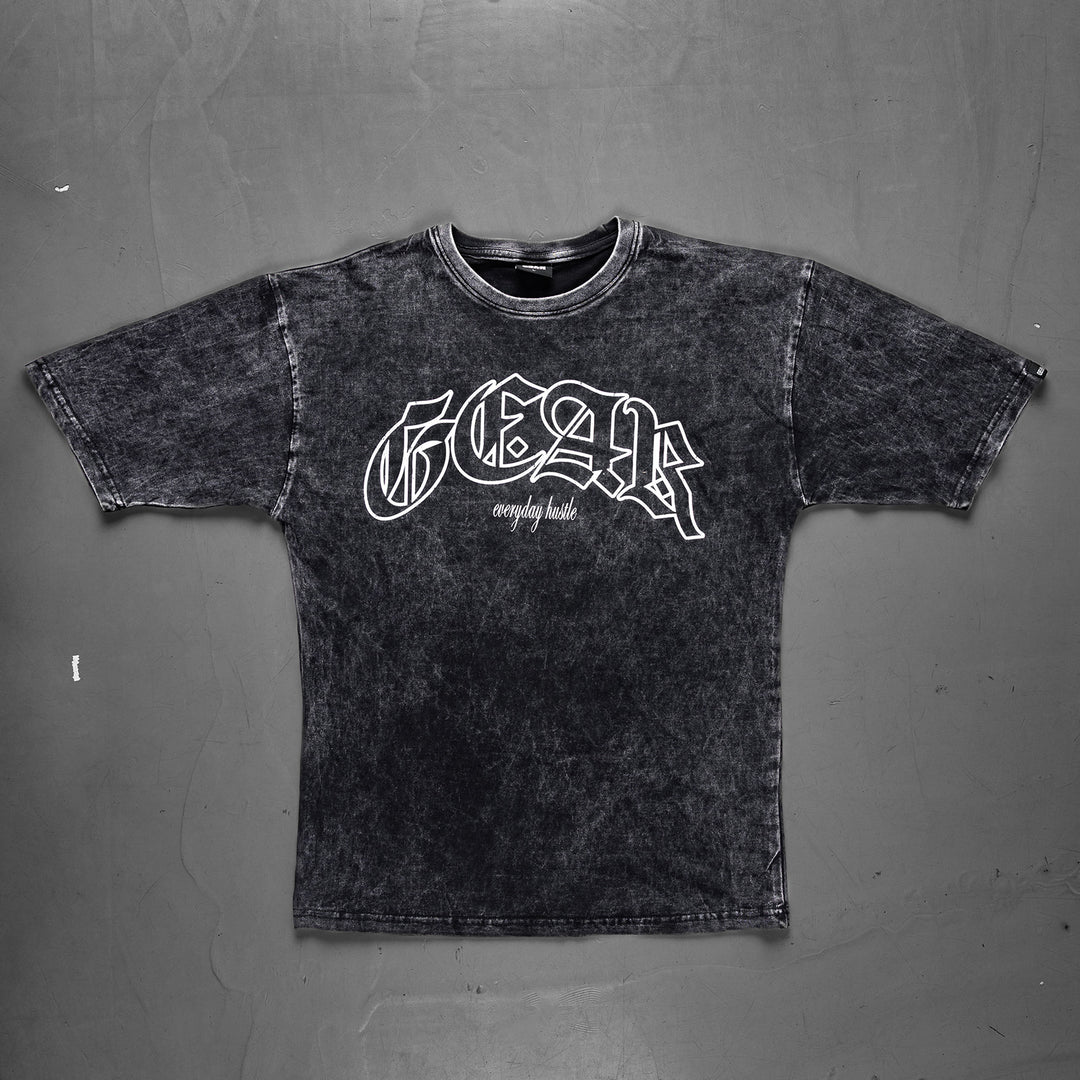 GEAR OUTLINE OVERSIZED TEE ACID WASH