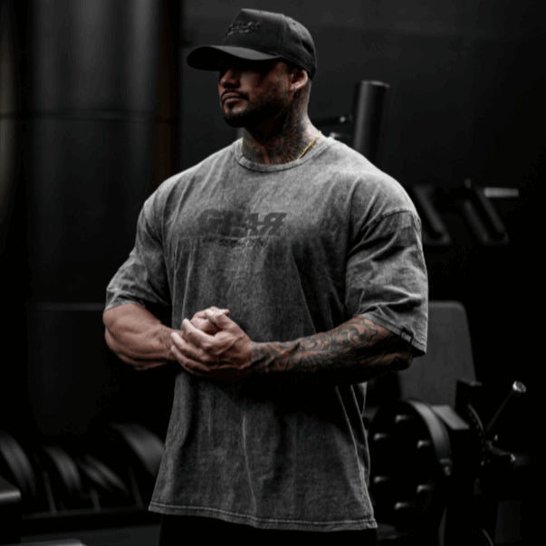 GEAR DISTRESSED OVERSIZED TEE