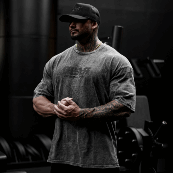 GEAR DISTRESSED OVERSIZED TEE